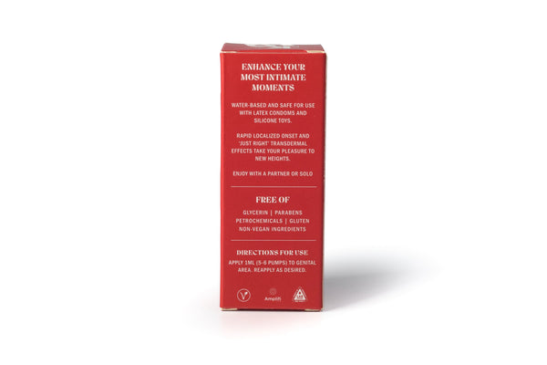 Back of Kush Queen Live Resin THC Lube packaging on white background. Packaging features product details, directions, and ingredients.